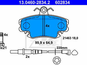 Колодки передние (дисковые) к-т, DACIA Logan 04-, Sandero 09-14, Clio 91-98; PEUGEOT 309 86-93