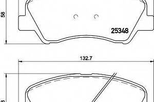 Колодки передние HYUNDAI 581011RA05 на HYUNDAI SOLARIS IV (RB)