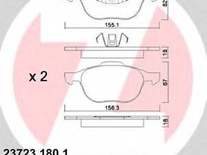 Колодки гальмівні (без датчика) ZIMMERMANN 237231801 на FORD C-MAX II (DXA/CB7, DXA/CEU)