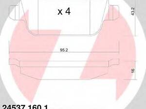 Колодки гальмівні (без датчика) ZIMMERMANN 245371601 LAND ROVER LR2 (FA_)