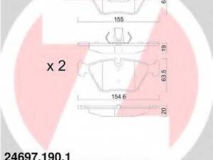 Колодки тормозные (без датчика) ZIMMERMANN 246971901 на BMW 5 (F10, F18)