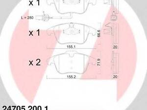 Колодки гальмівні (з датчиком) ZIMMERMANN 247052001 на AUDI A5 (8T3)