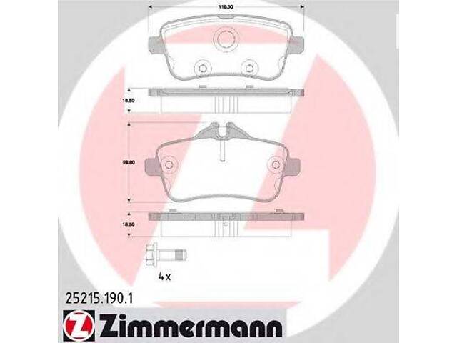 Колодки гальмівні( з к-т болтів) ZIMMERMANN 252151901 MERCEDES-BENZ M-CLASS (W166)