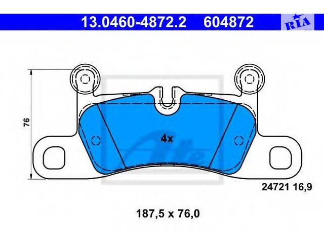 Колодки гальмівні ATE 13046048722 на VW TOUAREG (7P5)