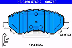 Колодки тормозные дисковые, CHRYSLER Sebring; CITROEN C4; JEEP Patriot, Compass; LANCIA Flavia; MITSUBISHI Lancer VIII;