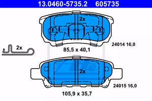 Колодки тормозные дисковые, CHRYSLER Sebring; JEEP Patriot, Compass; MITSUBISHI Lancer VIII, Outlander III