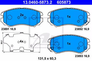 Колодки тормозные дисковые, HYUNDAI Coupe, Elantra, Sonata, Tucson; KIA Magentis, Soul, Sportage; 2.0-2.7, 01-