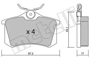 Колодки тормозные дисковые, задние, (тип TRW) 04- (L=87mm)