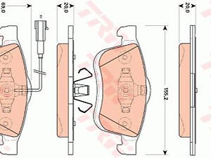 Колодки гальмівні передні дискові, (тип ATE), FIAT Doblo/Ducato, OPEL Combo, 1.3-2.0, A 14 FP, 10-