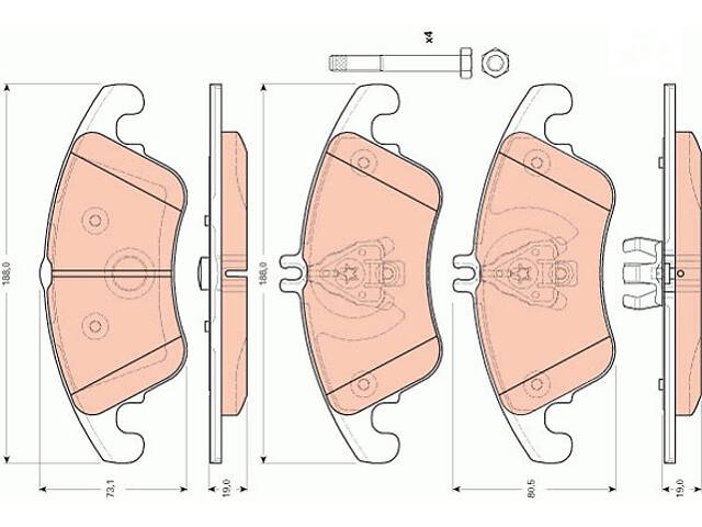 Колодки тормозные дисковые передние, C (W204), E (W212), 07- (Sport-пакет)
