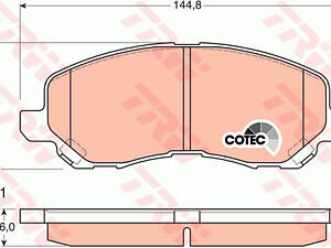 Колодки тормозные дисковые передние, CITROEN/DODGE/JEEP/MITSUBISHI/PEUGEOT, 1.6-2.5, 96-