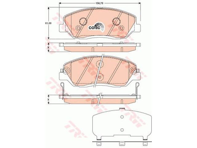 Колодки тормозные дисковые передние, HYUNDAI/KIA/SSANGYONG, 2.0-3.3, 04-
