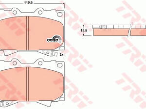 Колодки тормозные дисковые передние, LEXUS LX, TOYOTA Land Cruiser, 4.2-4.7, 90-08