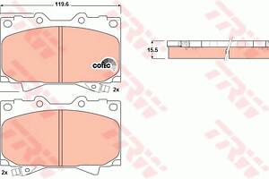 Колодки тормозные дисковые передние, LEXUS LX, TOYOTA Land Cruiser, 4.2-4.7, 90-08