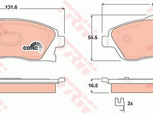 Колодки тормозные дисковые передние, OPEL Combo, 01-04 (тип LUCAS)