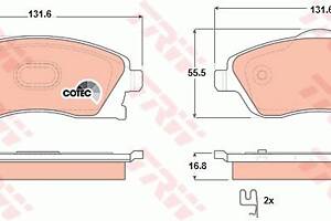 Колодки тормозные дисковые передние, OPEL Combo, 01-04 (тип LUCAS)