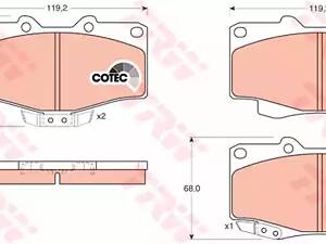 Колодки гальмівні передні дискові, TOYOTA Hilux/Land Cruiser/4 Runner, VW Taro, 2.2-4.5, 89-05