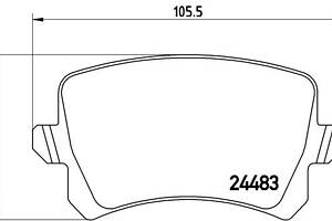 Колодки тормозные дисковые задние, AUDI A6, Q3; VW Passat, CC, Sharan, Tiguan 05-