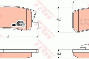 Колодки тормозные дисковые задние, CITROEN/MITSUBISHI/PEUGEOT, 1.6-3.8, 98-