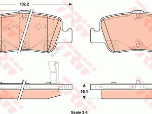 Колодки гальмівні задні дискові, TOYOTA Auris/Corolla, 1.33-2.2, 07-