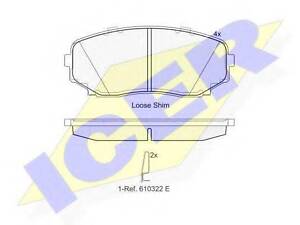 Колодки тормозные ICER 181962 на MAZDA CX-7 (ER)