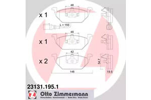 Колодки тормозные передние, AUDI A2, A3; SEAT Cordoba, Ibiza III/IV, Leon, Toledo III; SKODA Fabia, Octavia, Roomster; V