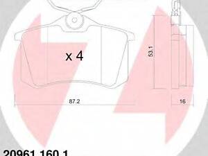 Колодки гальмівні ZIMMERMANN 209611601 RENAULT MEGANE III купе (DZ0/1_)