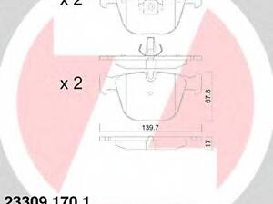 Колодки тормозные ZIMMERMANN 233091701 на BMW X6 (E71, E72)