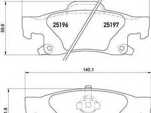 Колодки гальмівні дискові, комплект BREMBO P37016 на JEEP GRAND CHEROKEE IV (WK, WK2)