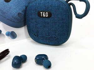 Колонка-Bluetooth с наушниками TG813. Цвет: синий