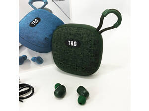 Колонка-Bluetooth с наушниками TG813. Цвет: зеленый