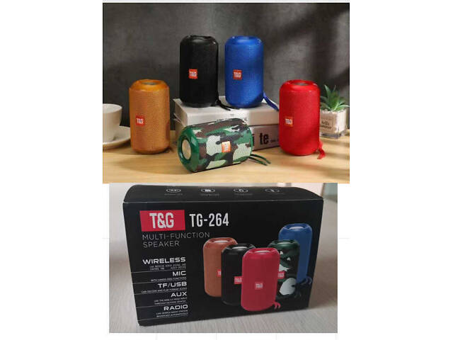 Колонка C 67916/TG 264 (40) bluetooth, от аккумулятора, micro USB, TF-карта, usb-слот, AUX-разъем, в коробке, ВЫДАЕТСЯ Т - Фото 1