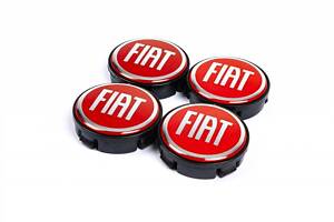 Колпачки на диски 57/55.5 мм красные (4 шт) для Тюнинг Fiat