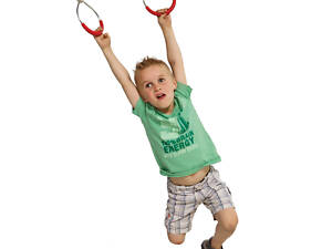 Кольца металлические на веревках для детских площадок WCG. Красные