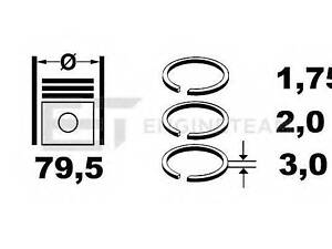 Кольца поршневые GOETZE 0899010000 на AUDI 4000 (89, 89Q, 8A, B3)
