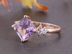 Кольцо из красного золота с аметистом 16.5 K-0096