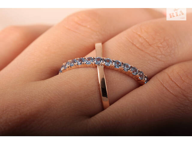 Кольцо из красного золота с топазами 22 К-0348 - Фото 1