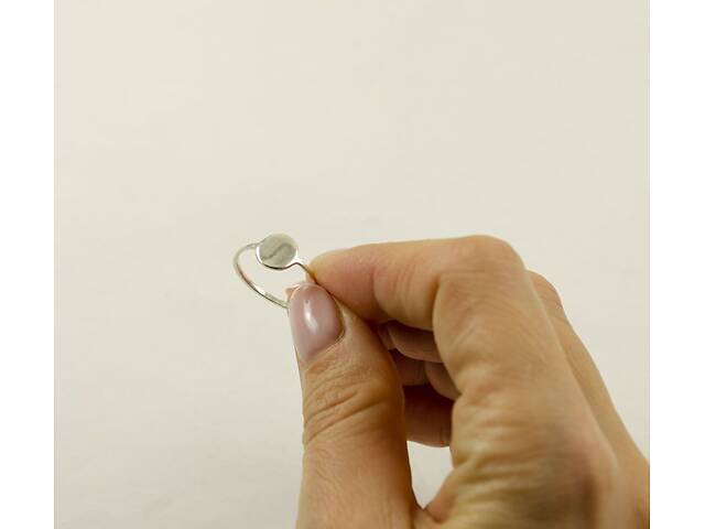 Кольцо минимализм с кругом Maxi Silver 9055 SE 17.5 - Фото 5