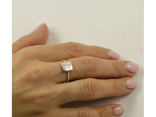 Кольцо минимализм с квадратом Maxi Silver 9056 SE 18.5 - Фото 4