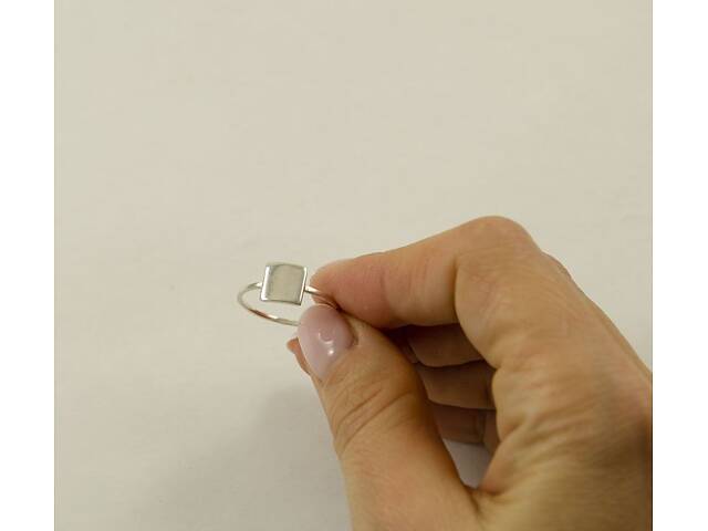 Кольцо минимализм с квадратом Maxi Silver 9056 SE 18.5 - Фото 5