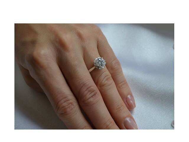 Кольцо с круглым камнем Maxi Silver 7913 SE 17.5 - Фото 3