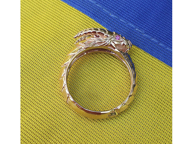 Кольцо уроборос Maxi Silver 8583 SE 22 - Фото 11