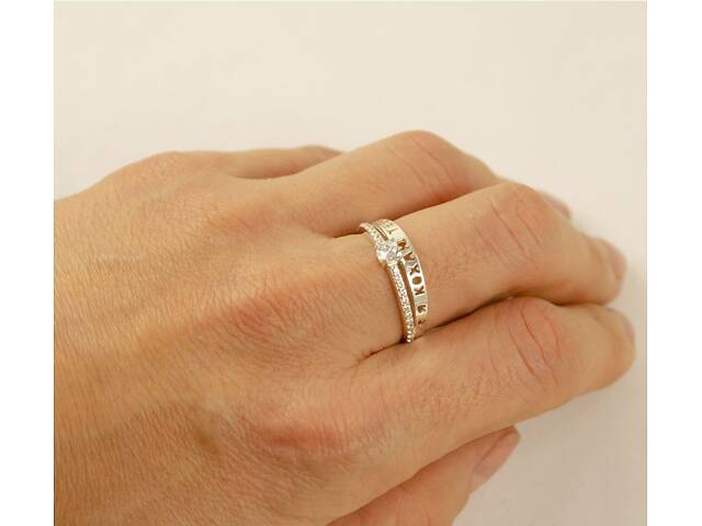 Кольцо я кохаю тебе Maxi Silver 9117 SE 19.5 - Фото 5