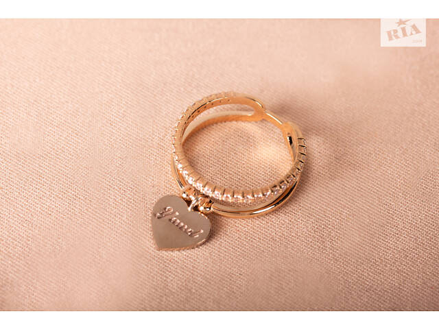 Кольцо из желтого и белого золота с сердечком K-0245 - Фото 7