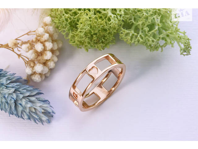 Кольцо из красного золота с гравировкой К-0339 - Фото 1