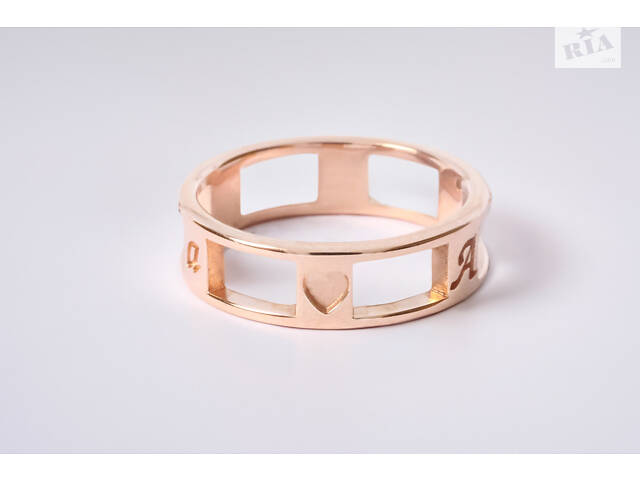 Кольцо из красного золота с гравировкой К-0339 - Фото 2