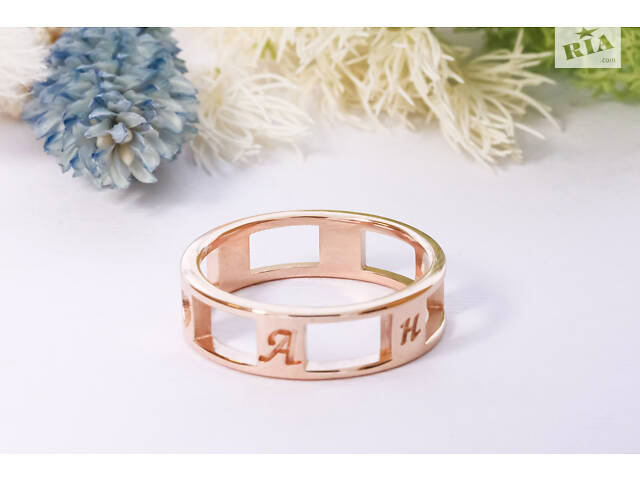 Кольцо из красного золота с гравировкой К-0339 - Фото 6