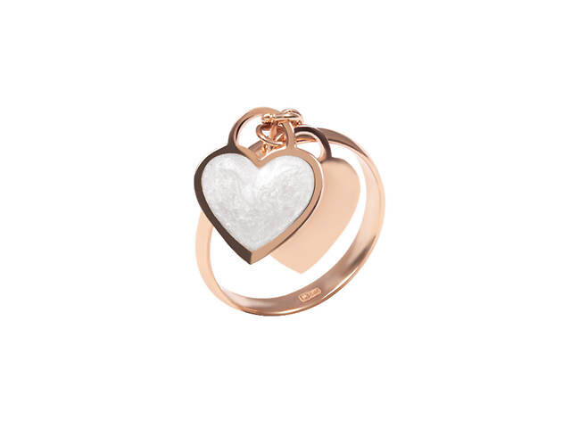 Кольцо из красного золота с подвесками в форме сердца K-0424 21 - Фото 1