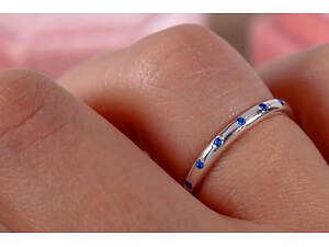 Кільце з родієваного срібла з фіанітами 19 SK-0004