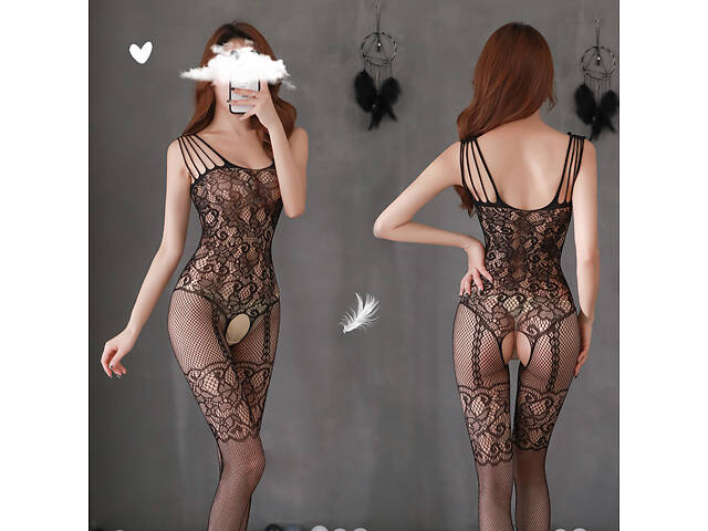 Комбинезон эротический 14297 черный - Фото 4
